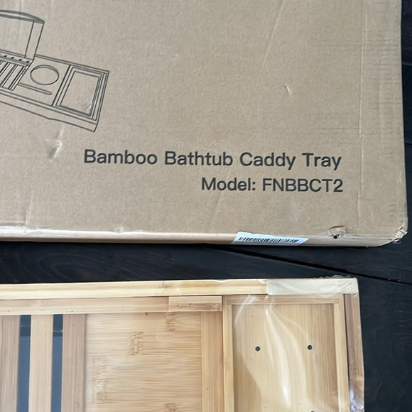 Bamboo boho Bathtub Caddy Tray NIB - Picture 3 of 10
